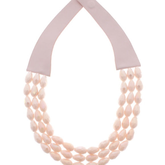 3 Row Faceted T-Drop Bead Necklace